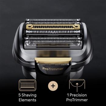 Электробритва Braun Series 9 Pro+ 9569cc с центральным блоком SmartCare 6-в-1 и дорожным футляром.